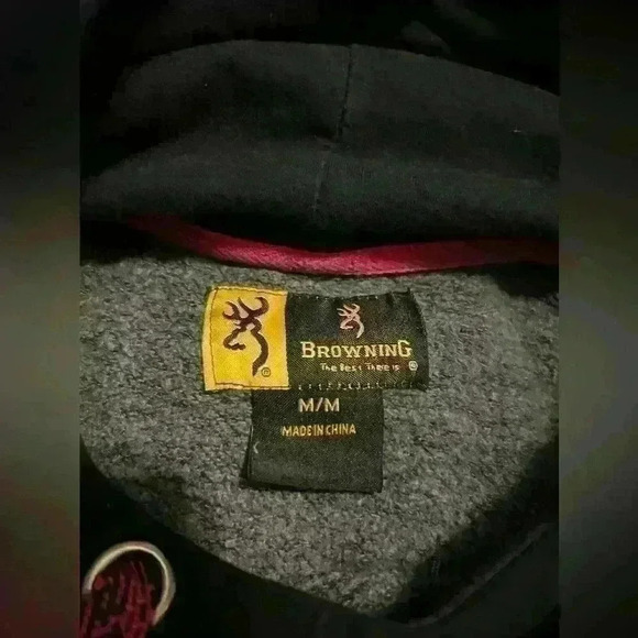 Girls Browning hoodie size medium black, grey, pink - Picture 3 of 5